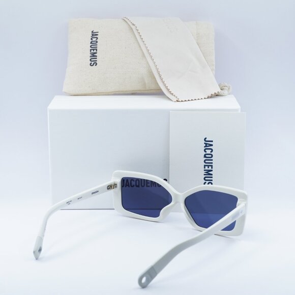 Jacquemus SPIAGGIA JAC/41 C3 Geometric Sunglasses - White/Blue - Picture 4 of 10